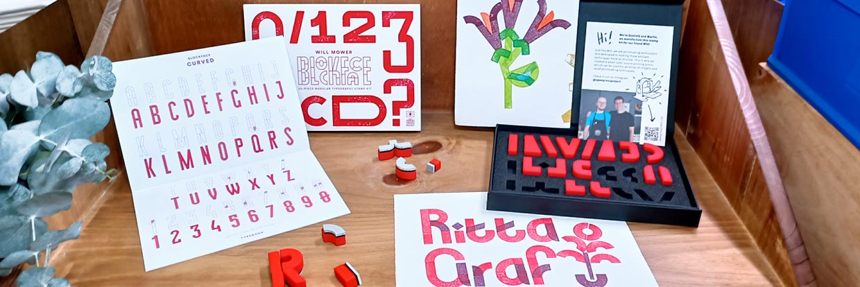 Stamp Kit Blockface Typography at Rittagraf Store