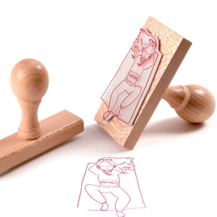 Personalized Stamp on Wooden Handle - Rittagraf