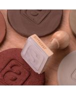 Personalized stamp to mark handmade pottery, square shape